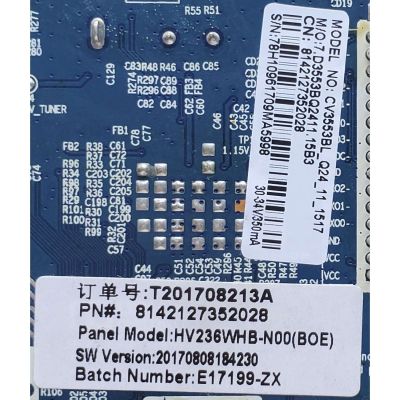 MAIN FUENTE PARA TV ELEMENT / NUMERO DE PARTE 8142127352028 / CV3553BL-Q20 / 7.D3553BQ2411.15B3 / T201708213A / E17199-ZX / MODELO ELEFW248	 - Imagen 3